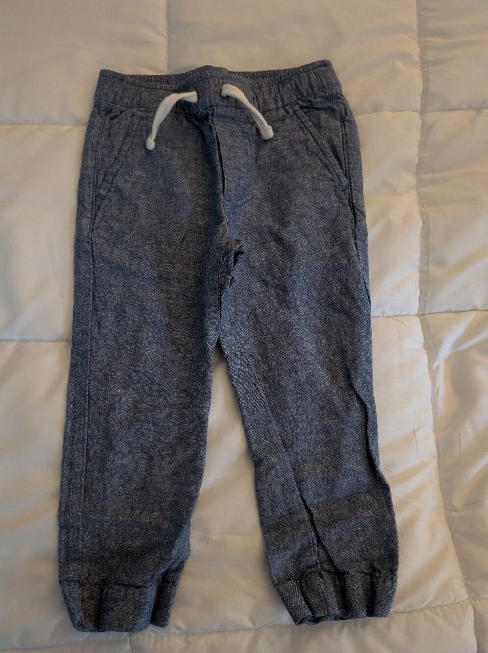 Janie and Jack Boys Slim Straight Heathered Navy Pants